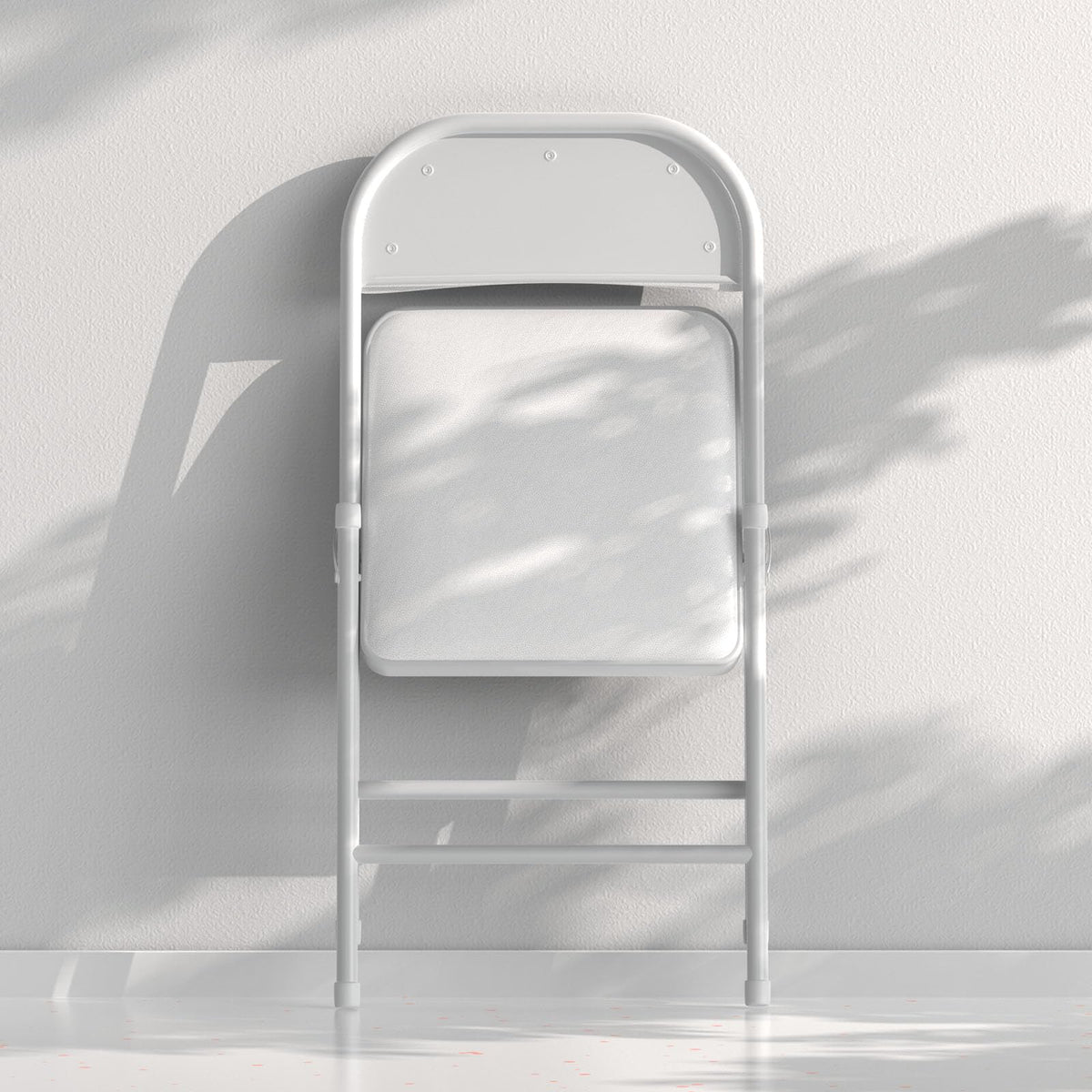 White Vinyl Padded Folding Chairs 4 Pack R26680