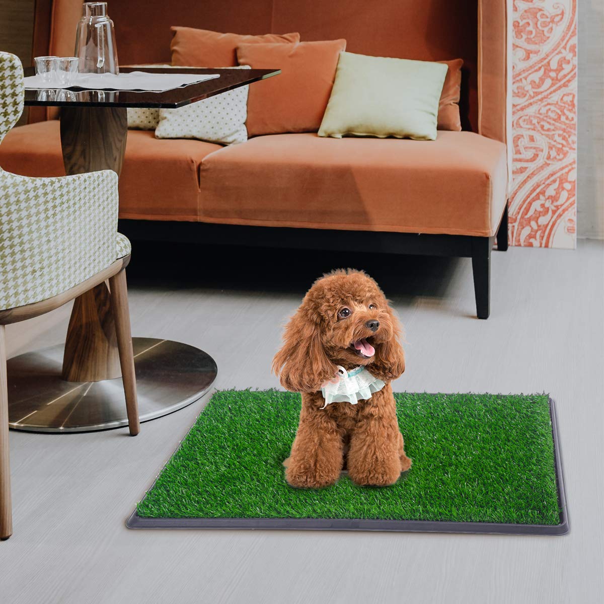 2pcs Artificial Grass Pet Potty Pad with Drainage Hole T980