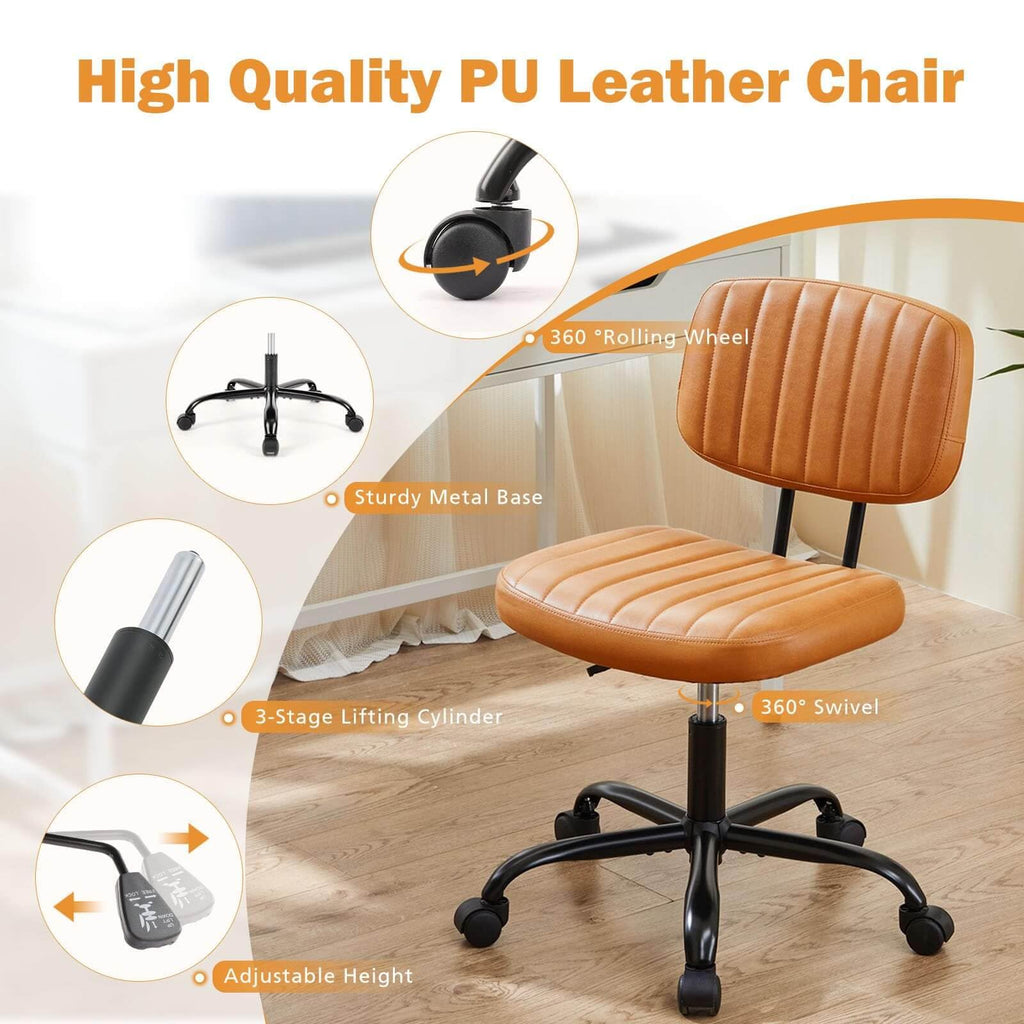Orange Adjustable Height Swivel Rolling Office Chair X755