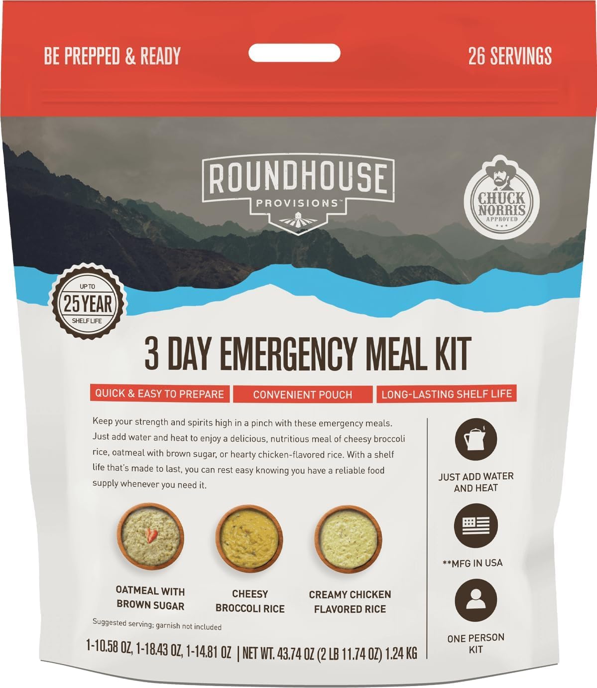 3 Day Emergency Meal Kit, 26 Servings S4693