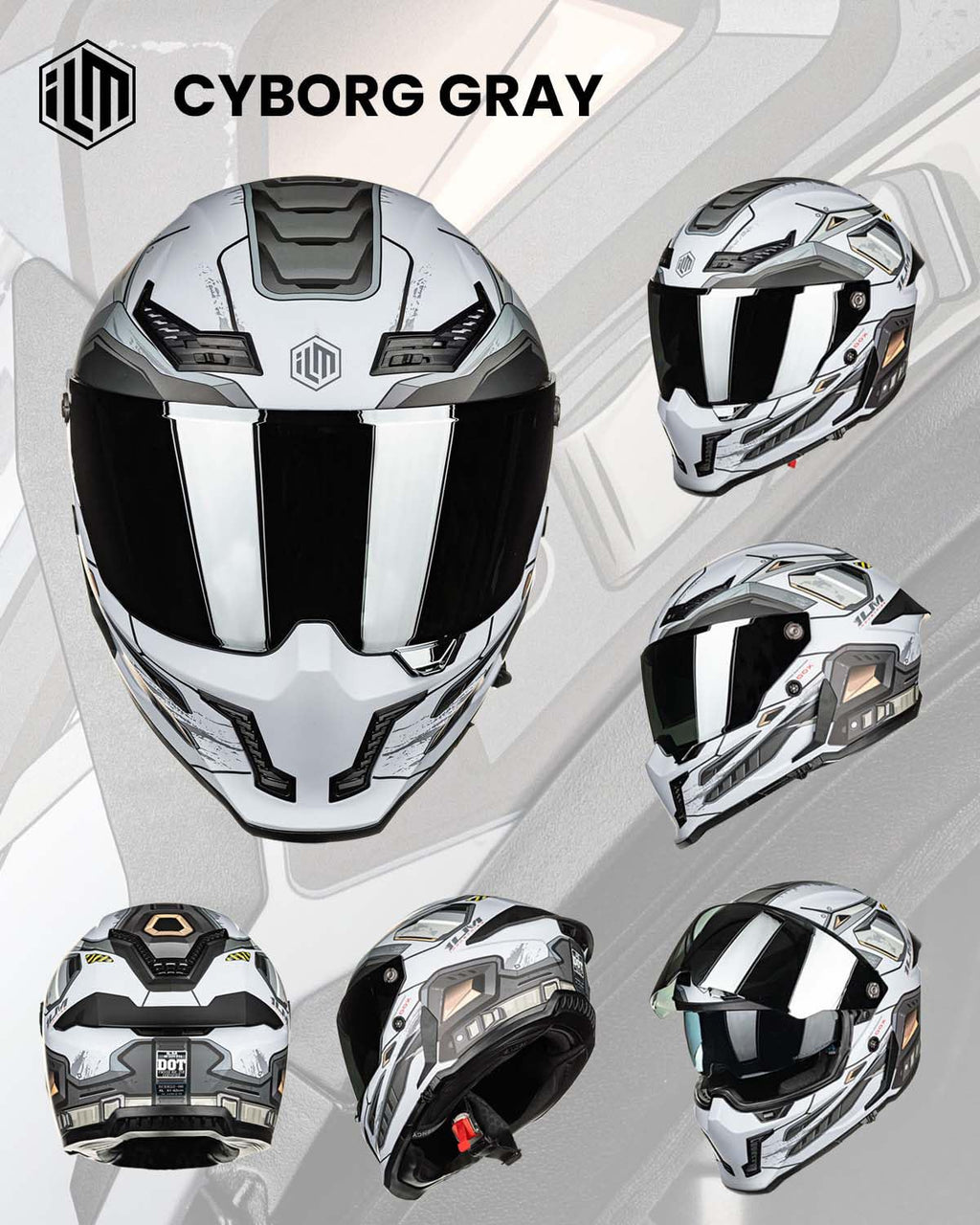 Full Face Motorcycle Helmet Dual Visor U618372