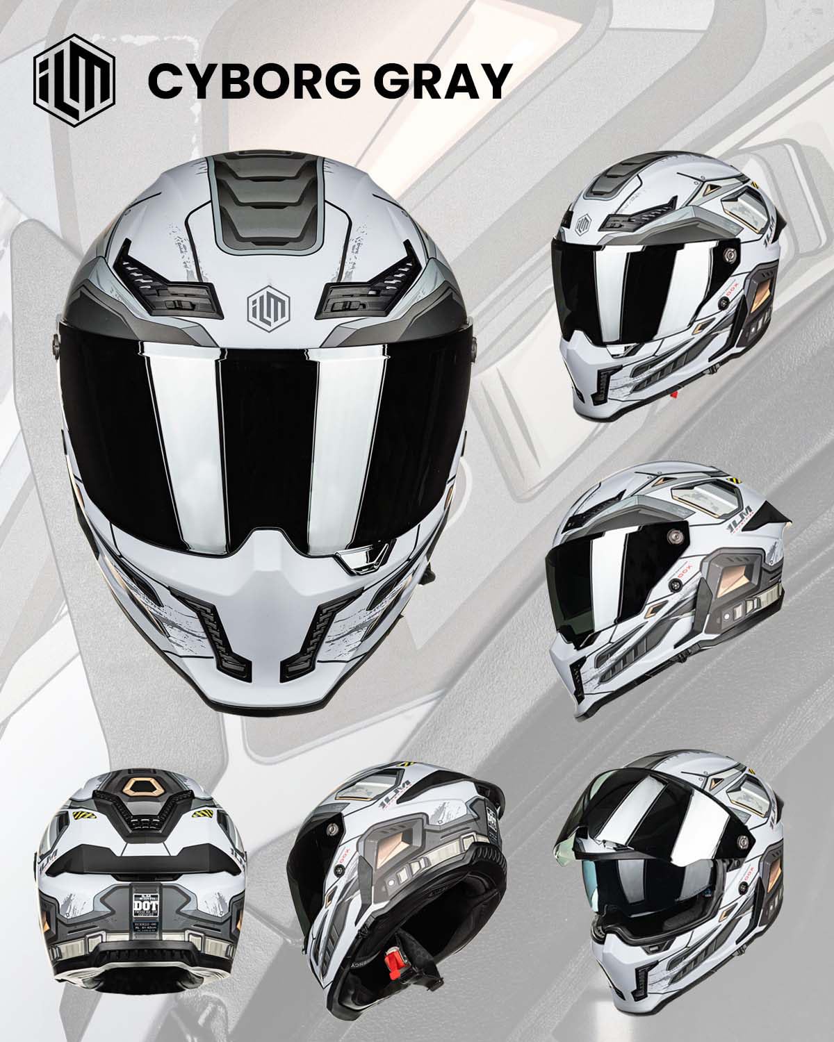 Full Face Motorcycle Helmet Dual Visor U618372