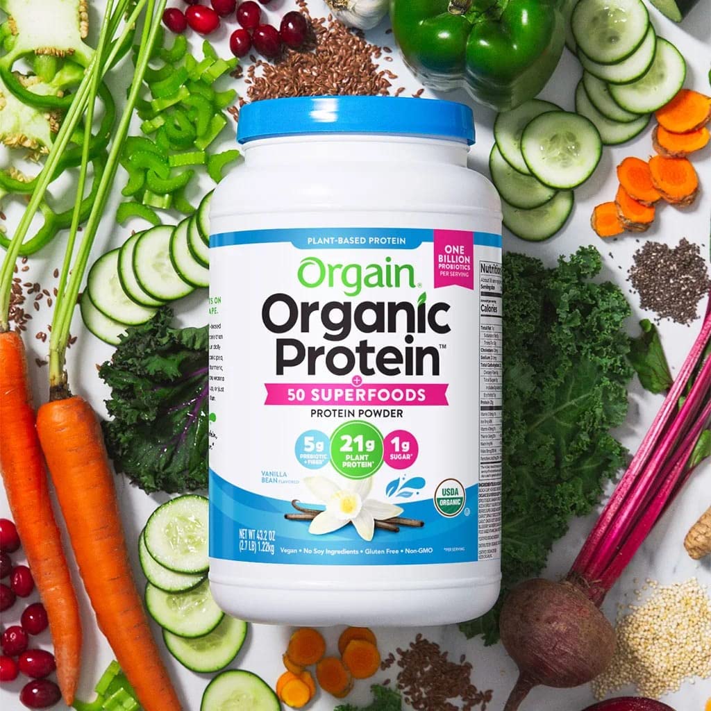 Organic Plant Based Protein Powder Vanilla Bean 2.74 Pound L72118