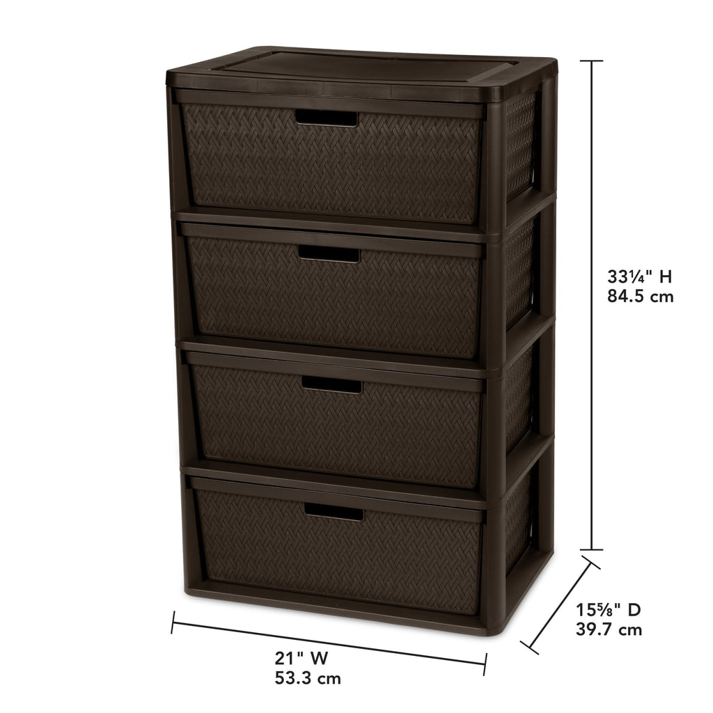 4 Drawer Brown Storage Tower W42806