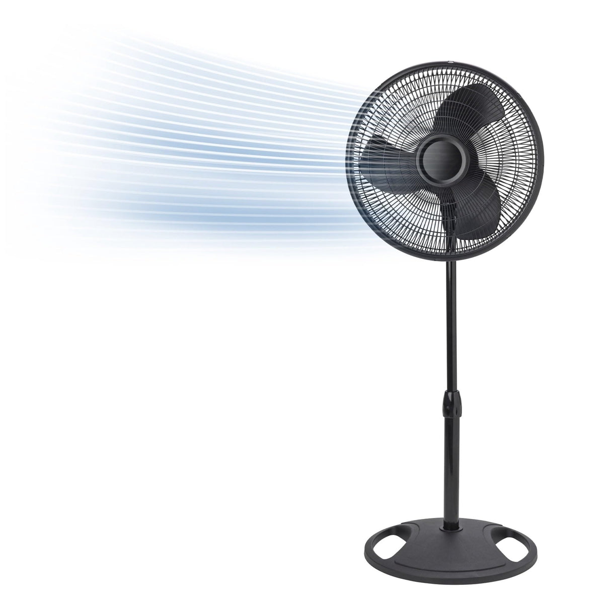 16" Oscillating Pedestal Fan with Adjustable Height and Tilt-Back Head, Black D8153