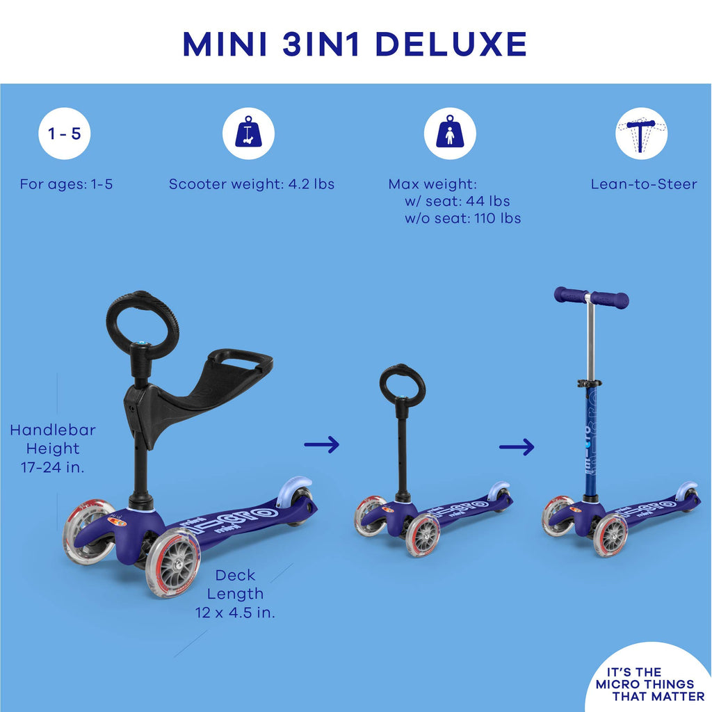 3-in-1 Toddler Scooter with Removable Parent Push Bar G909