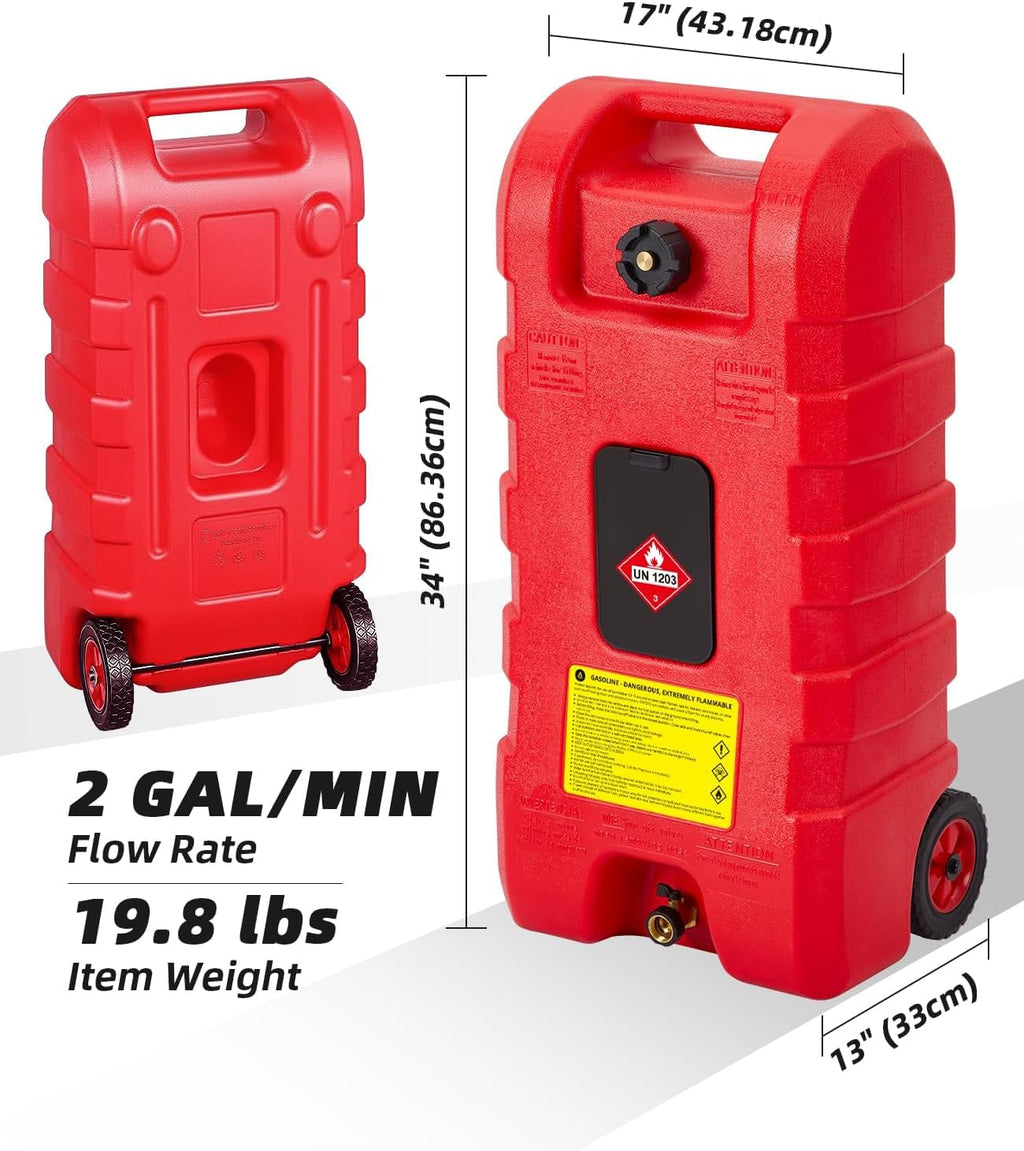15 Gallon Portable Gas Caddy with Pump and 10FT Hose K29268