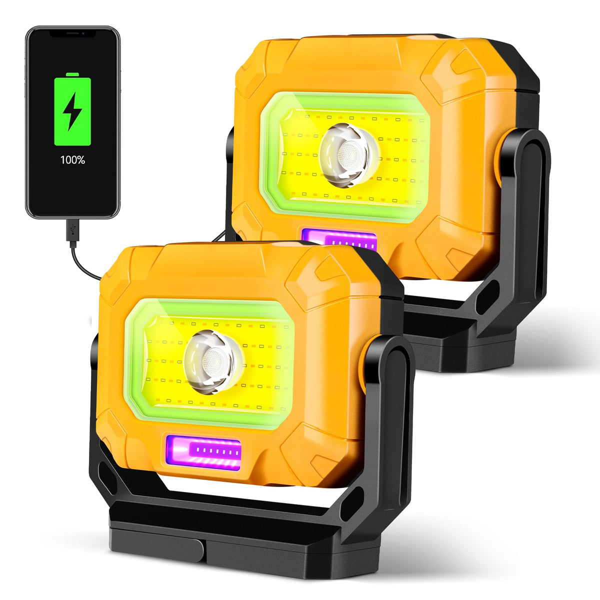 2 Pack Magnetic Rechargeable Work Light C9893