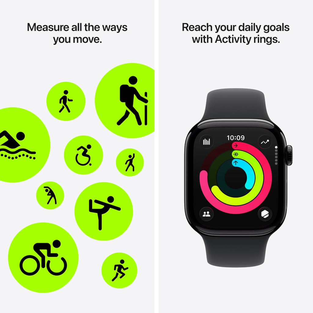 GPS 42mm Jet Black Aluminum Smartwatch with Black Sport Band O9621