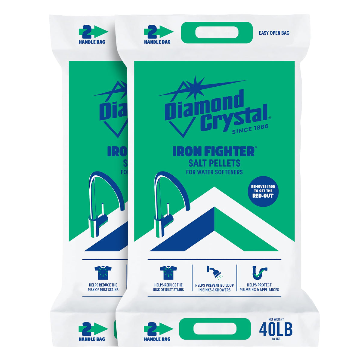 2 Pack Water Softener Salt Pellets, 40 lb E934