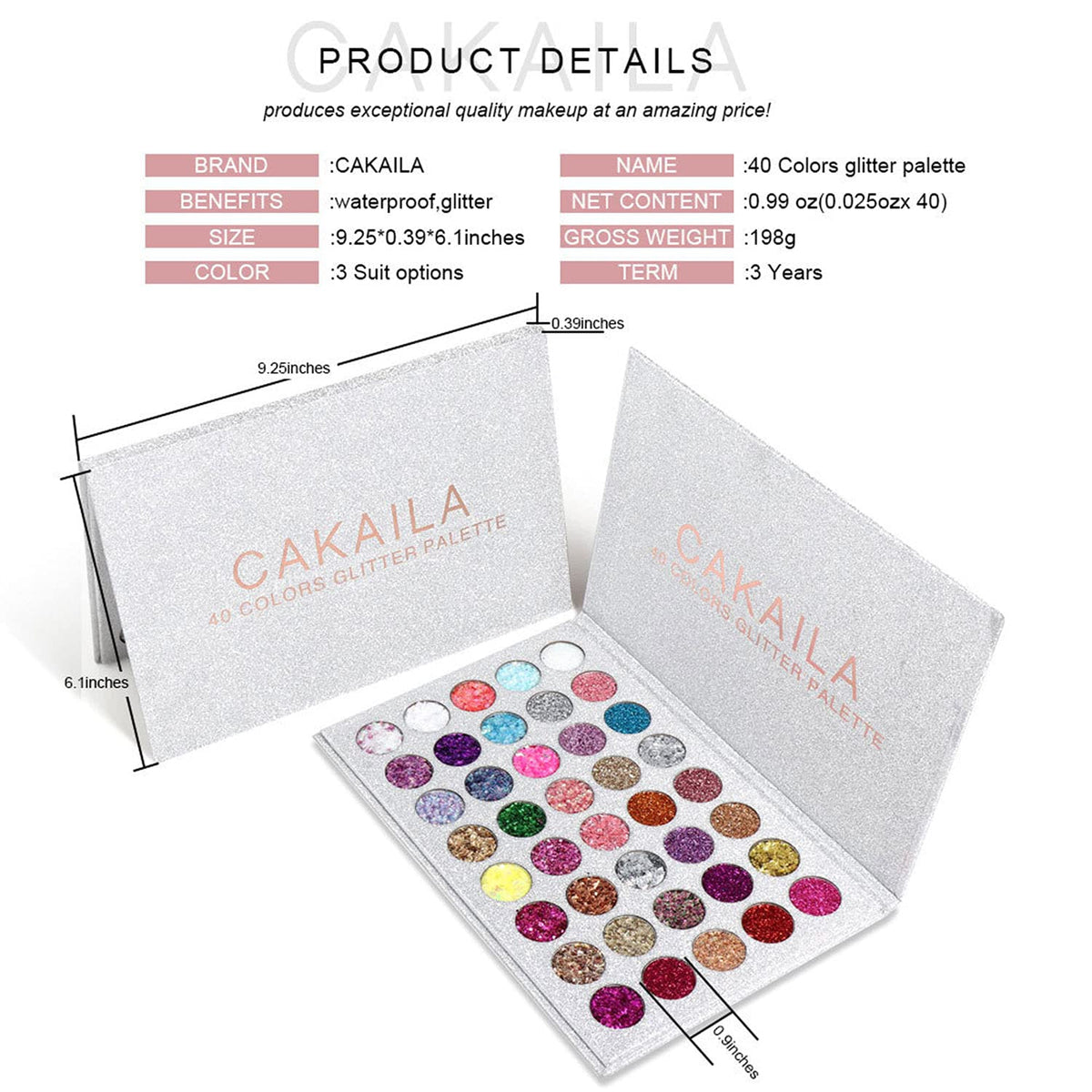40 Colors Glitter Eyeshadow Palette S841473