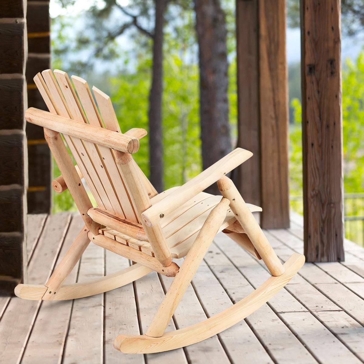 Log Rocking Chair Set I8942