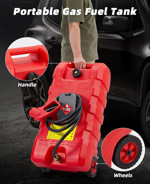 15 Gallon Portable Gas Caddy with Pump and 10FT Hose K29268