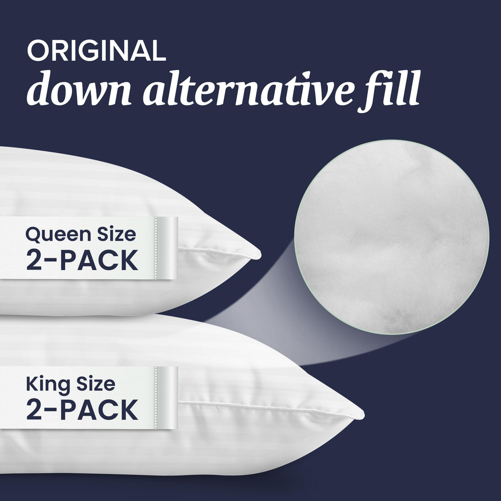 4 King Pillow Set Down Alt Memory Foam W78487