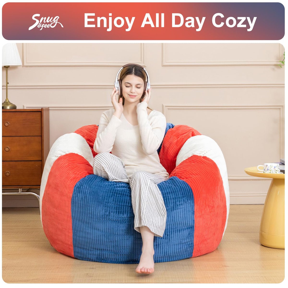 Shredded Foam Bean Bag Chair with Arms Q539733