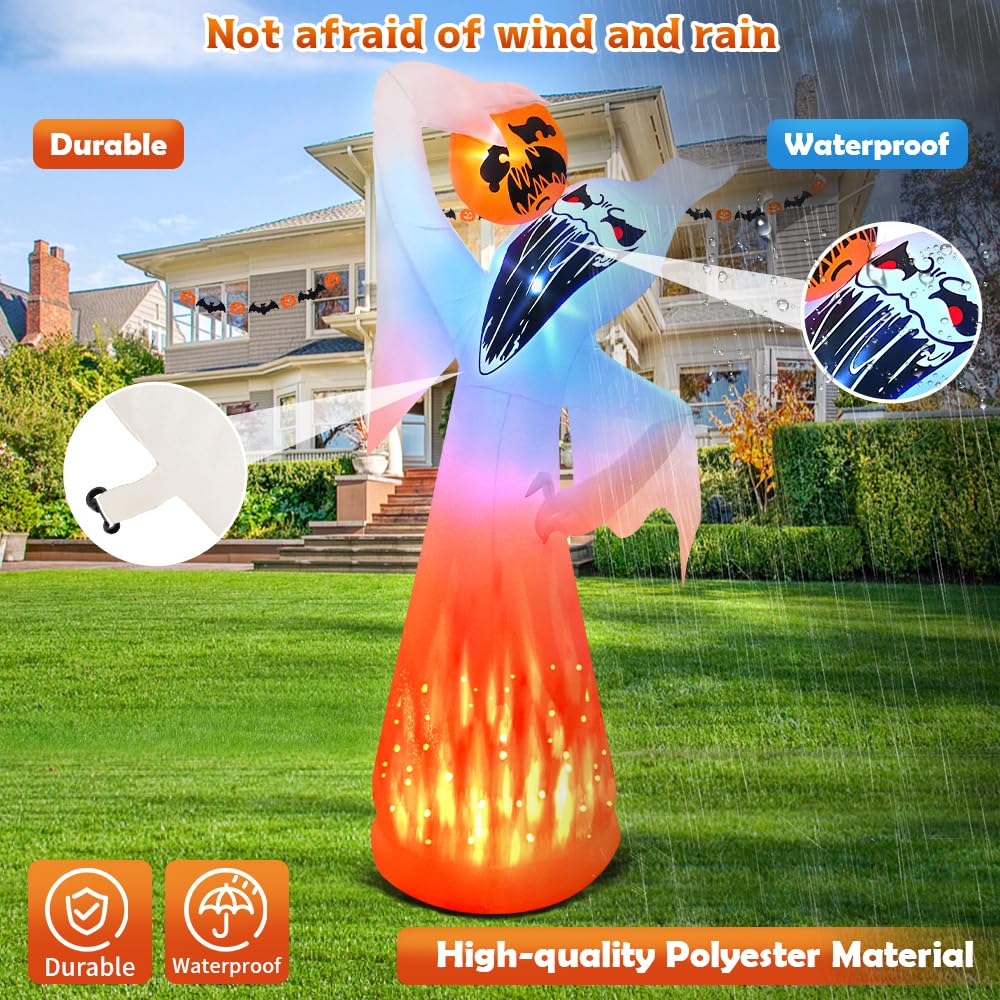 10 FT Halloween Inflatable Ghost with Pumpkin U949
