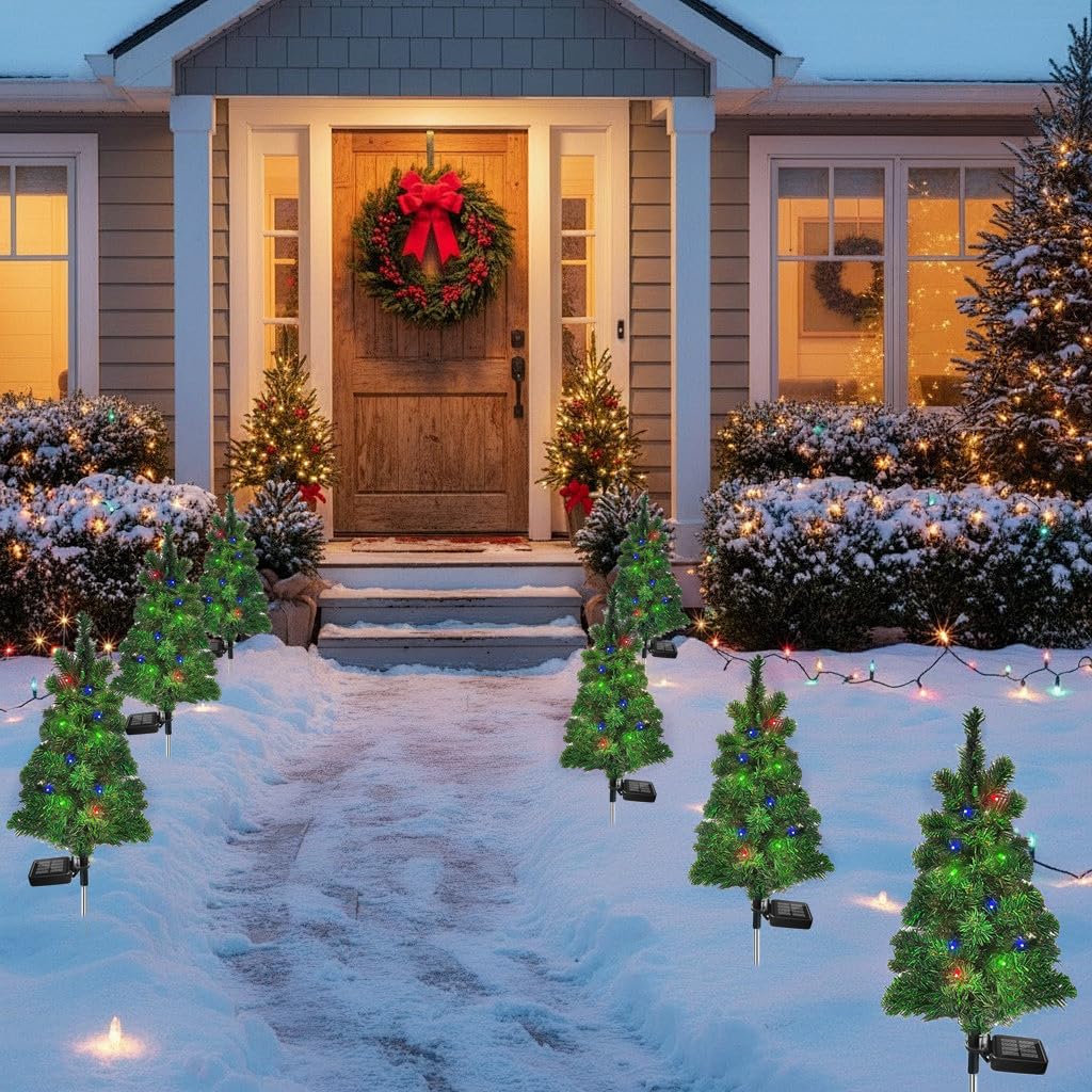 Solar Christmas Tree Garden Stake Lights Outdoor Waterproof M601