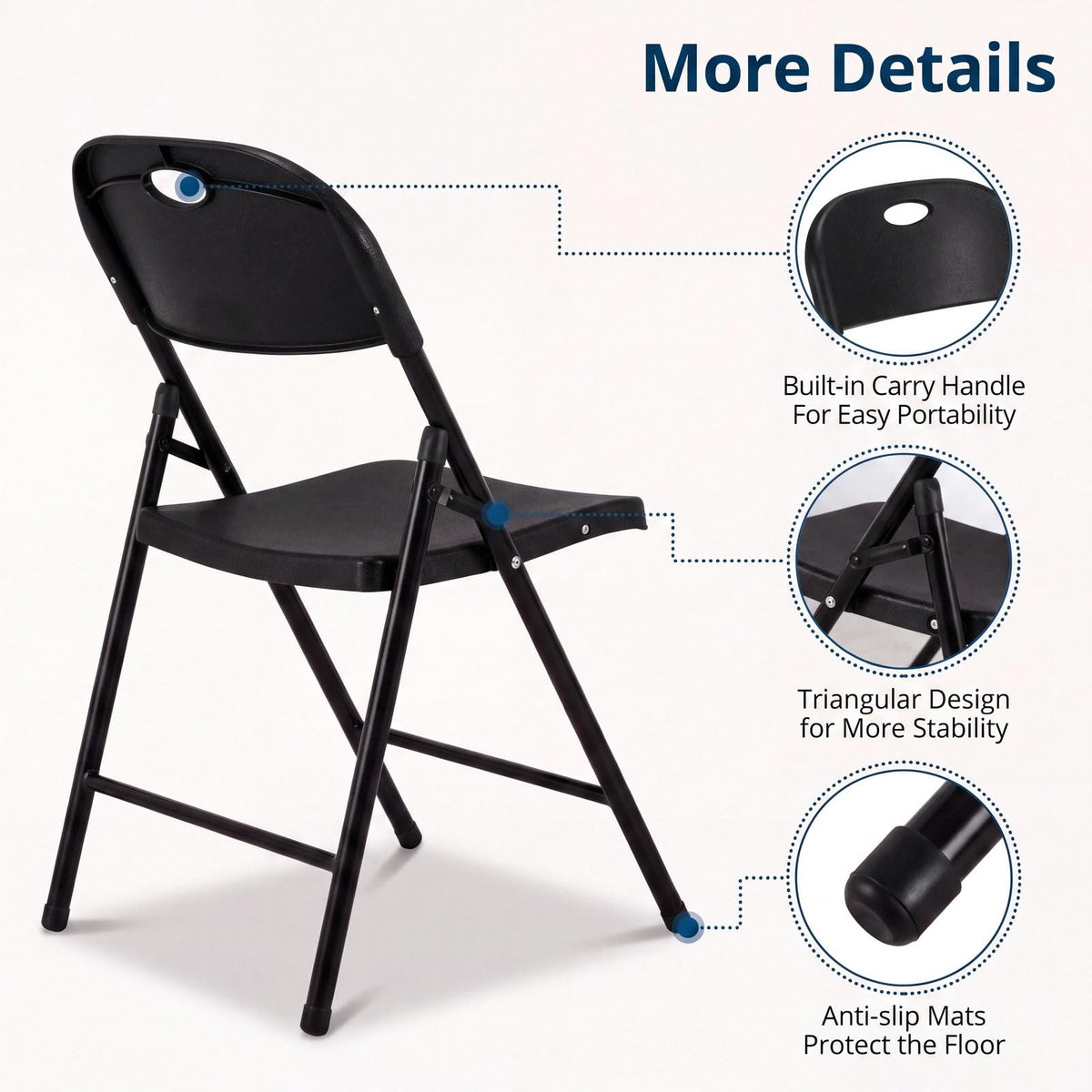 Black Plastic Folding Chairs 10 Pack H11324