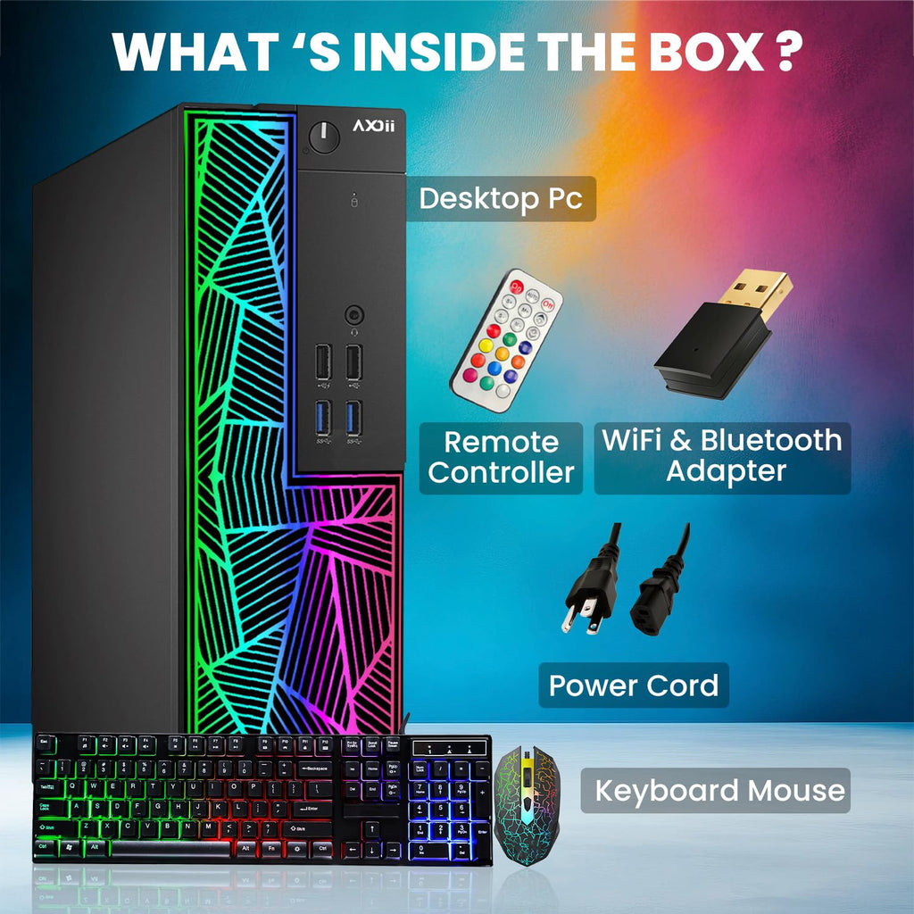RGB Gaming Desktop PC with 24" FHD Monitor, 16GB DDR4 RAM, 512GB NVMe SSD P5385