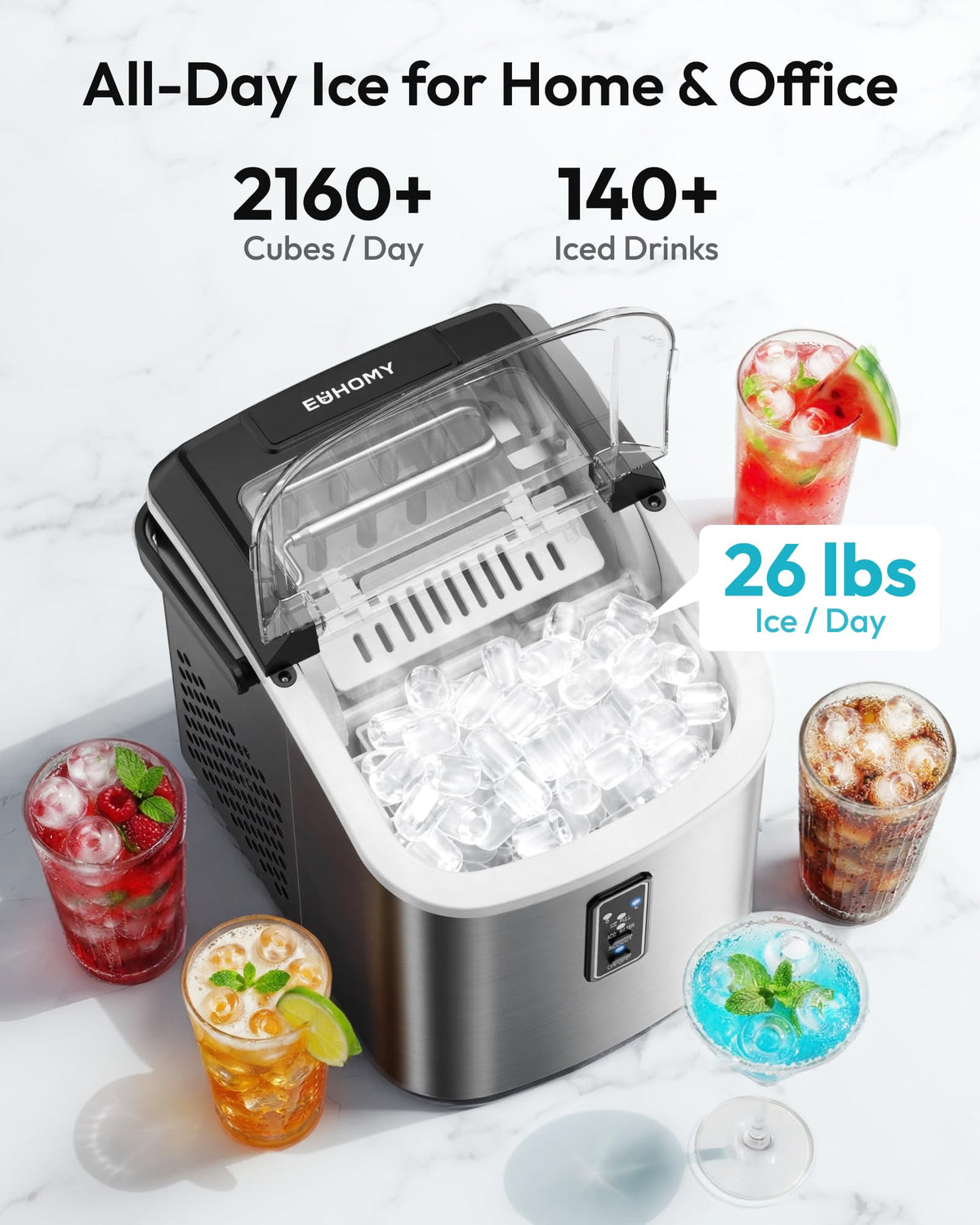 Portable Countertop Ice Maker with Carry Handle and Scoop Z211237