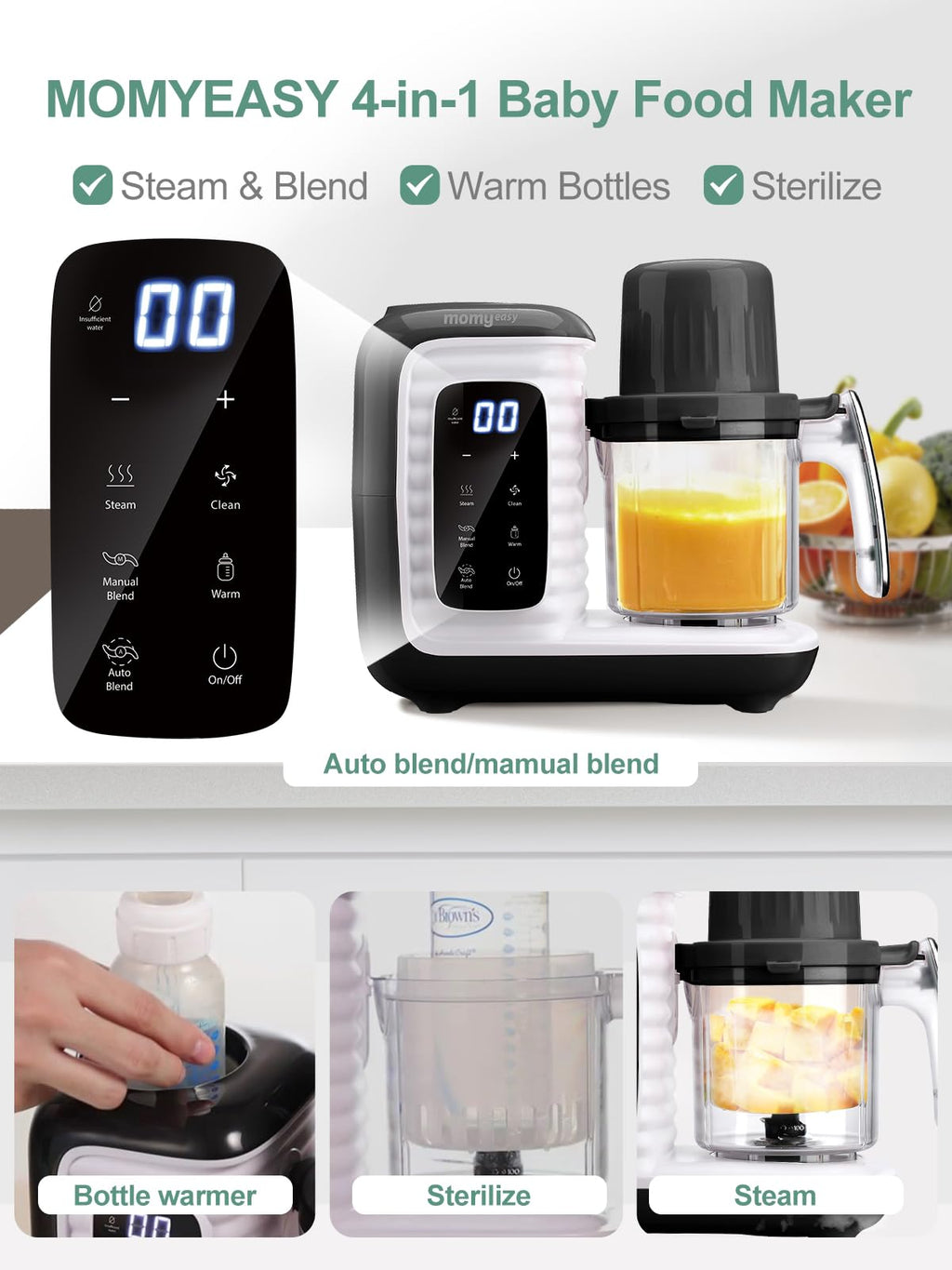 Baby Food Maker with Dual-Layer Steam Basket I472