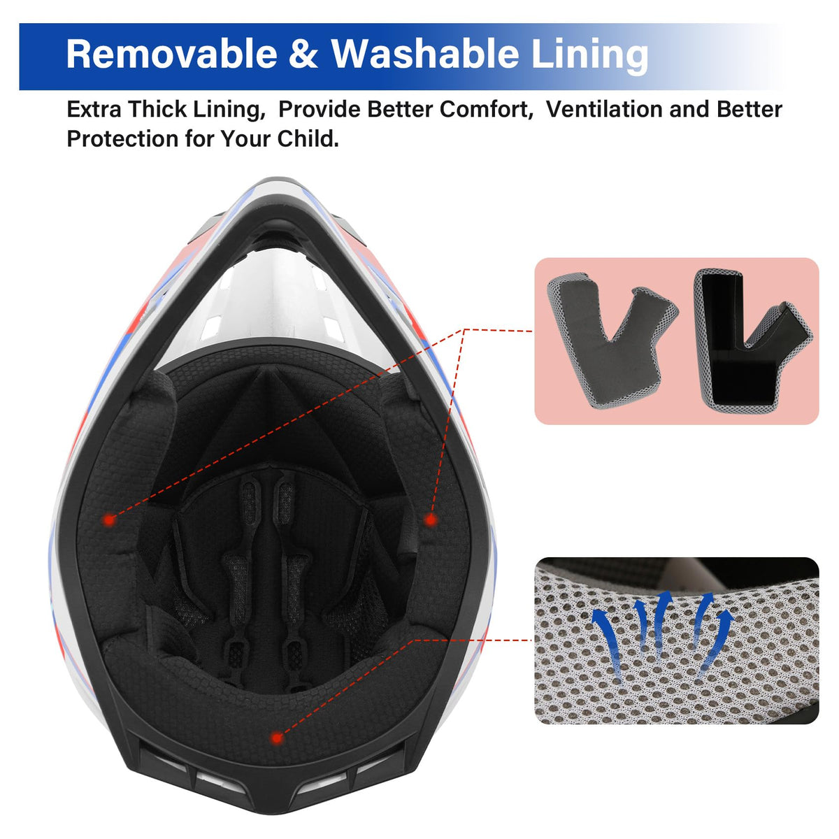Youth Kids DOT Approved Full Face Motocross Helmet E61352