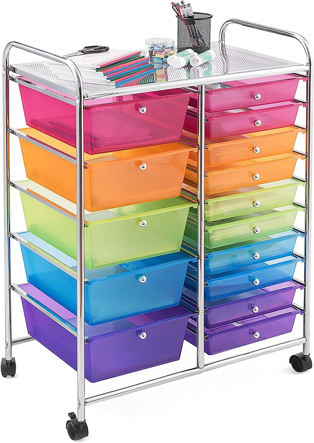 15 Drawer Rolling Storage Cart with Wheels G140