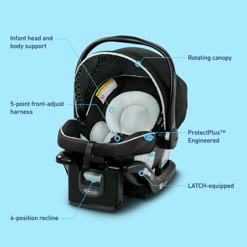 Lightweight Rear-Facing Infant Car Seat with Adjustable Base B77231