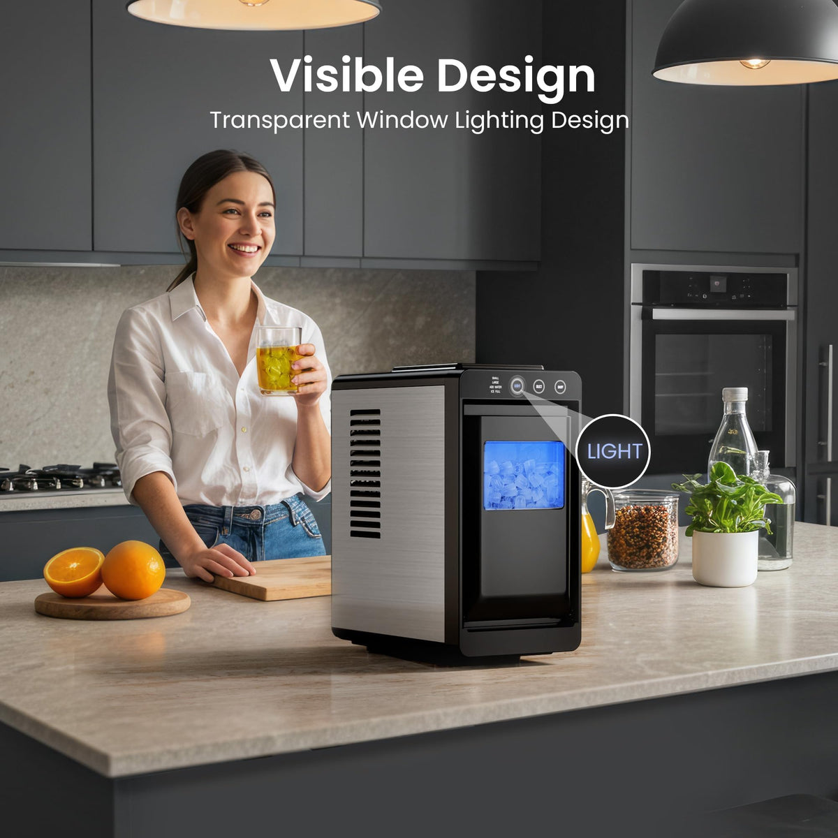 Portable Countertop Ice Maker, 26 lbs/24H, Self-Cleaning, Black I15826