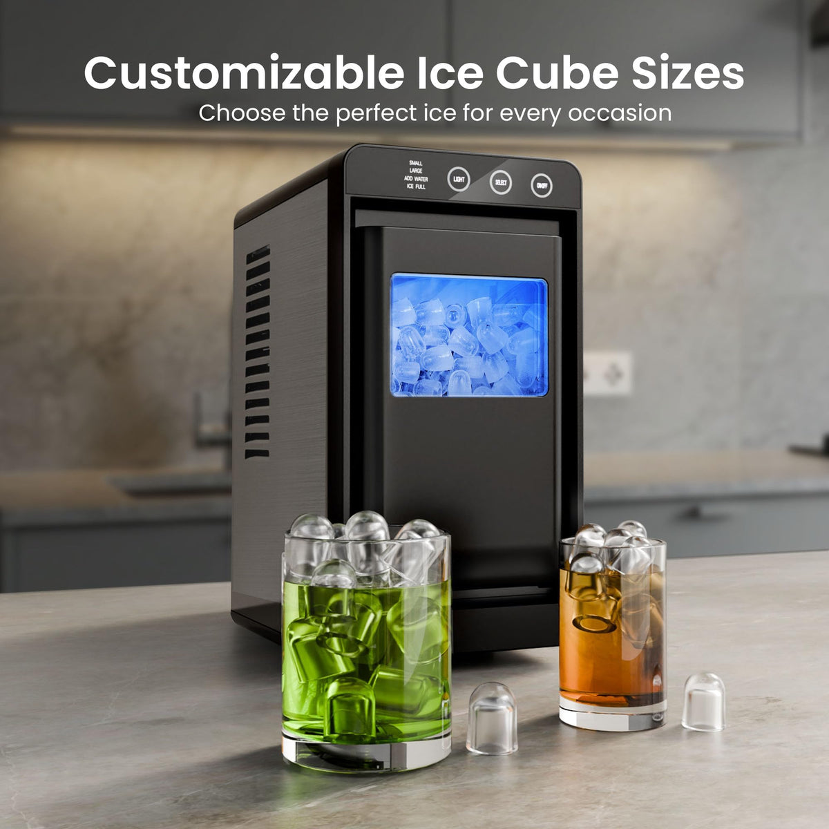 Portable Countertop Ice Maker, 26 lbs/24H, Self-Cleaning, Black I15826