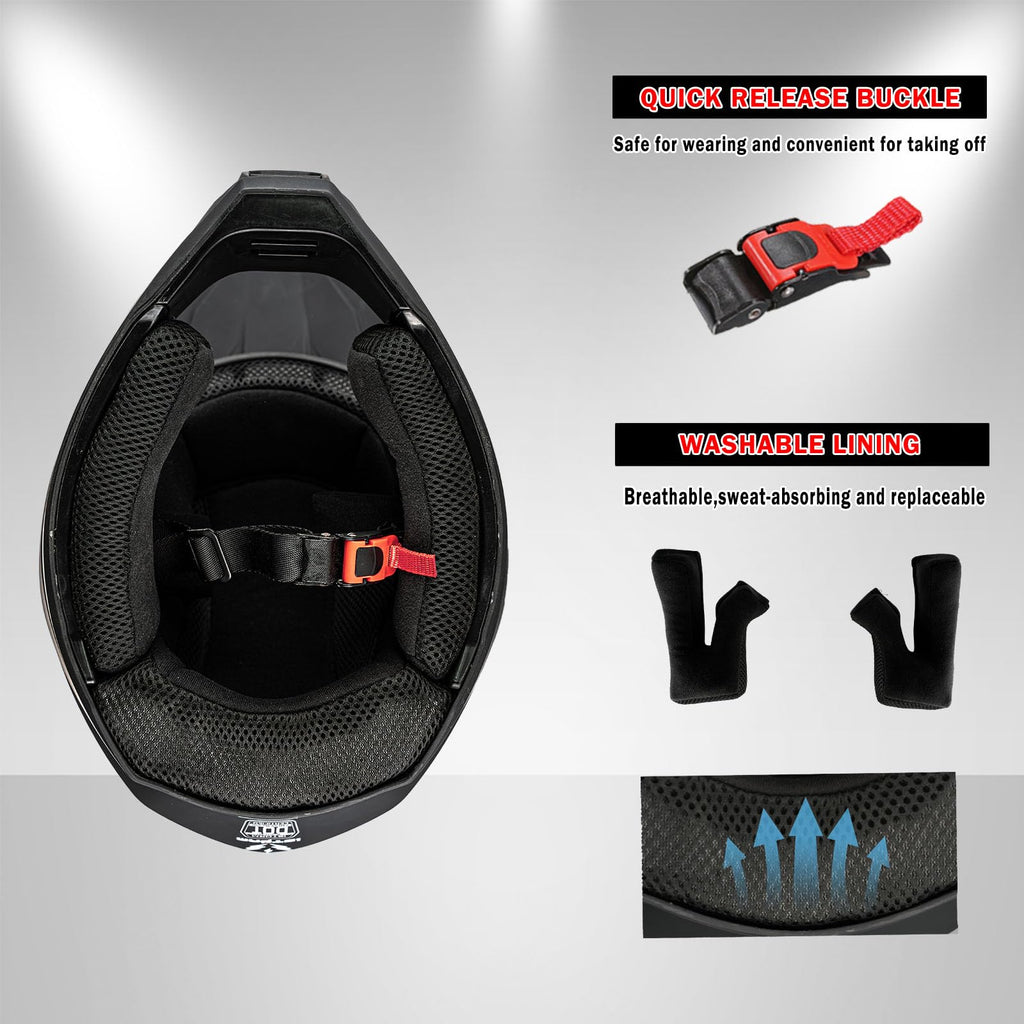 Youth Motocross Helmet with Goggles and Gloves J565491