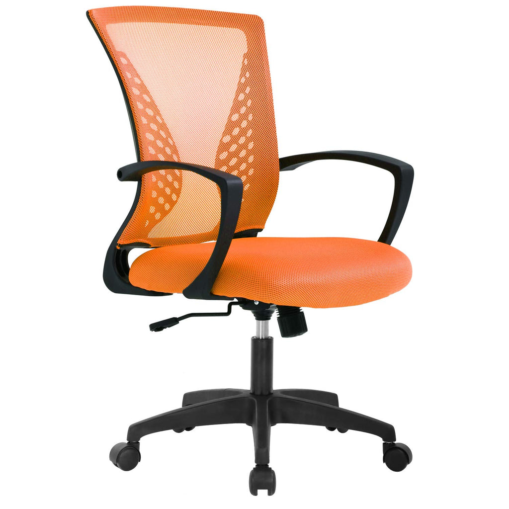 Orange Ergonomic Mesh Office Chair with Lumbar Support Armrest F561