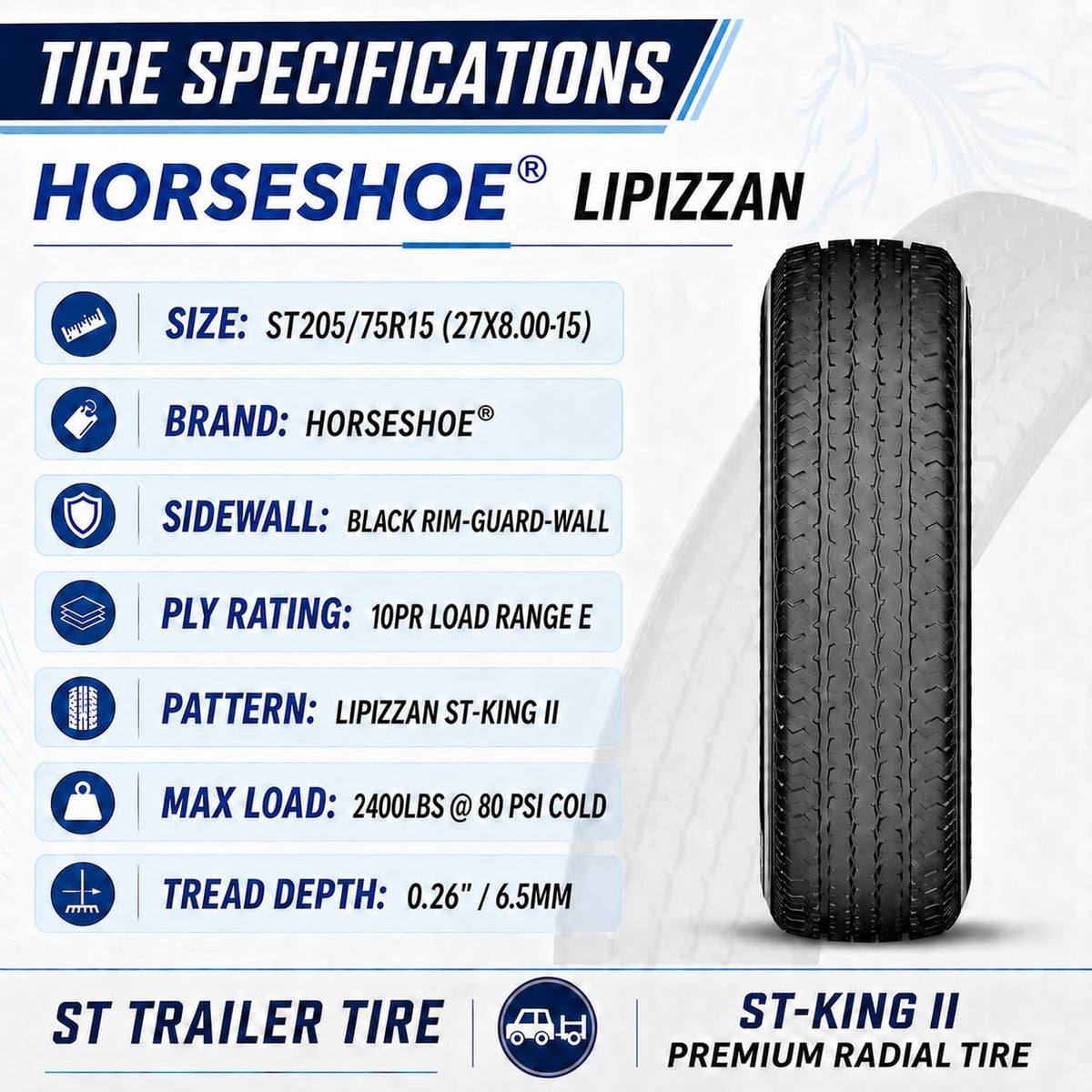 4 ST205/75R15 10PR Steel Belted Radial Trailer Tire X37798
