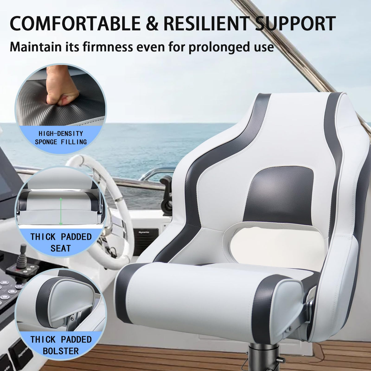 White Black Boat Seat M7222