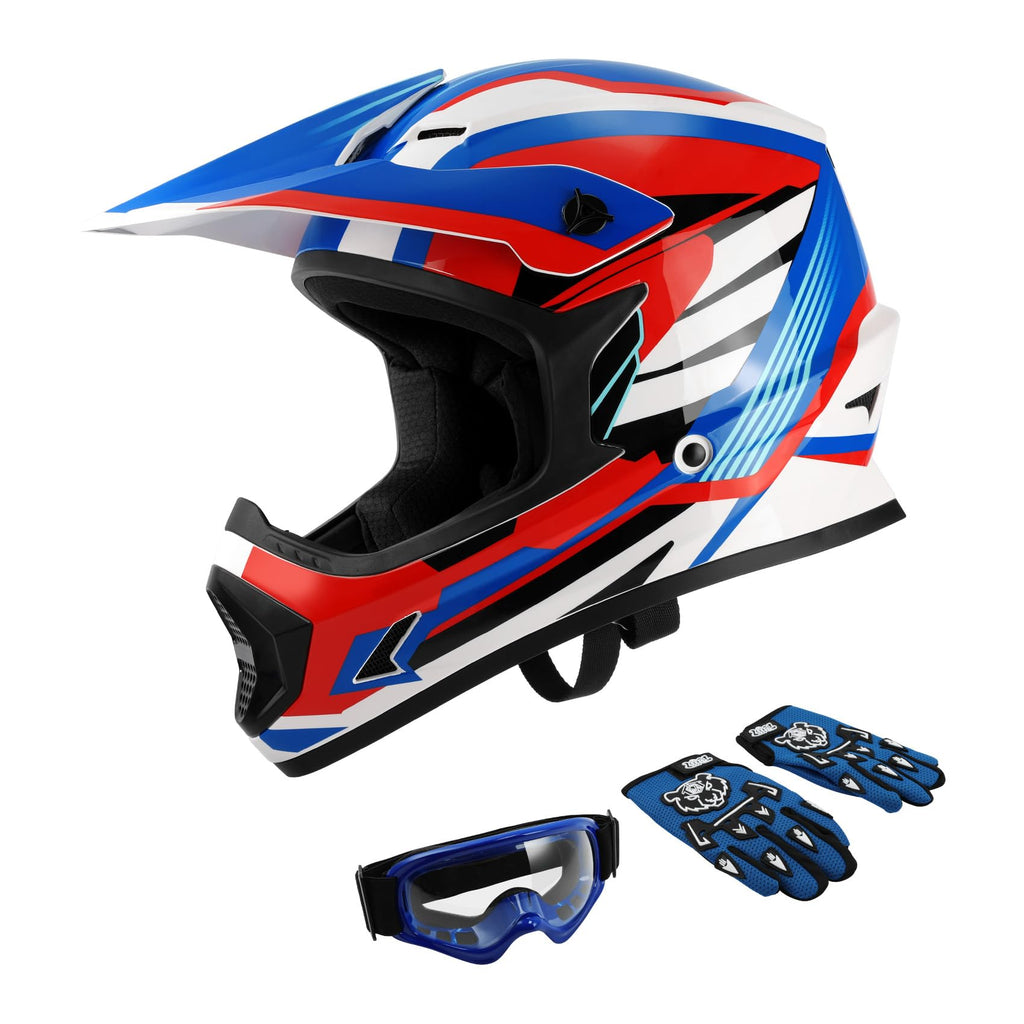 Youth Kids DOT Approved Full Face Motocross Helmet E61352