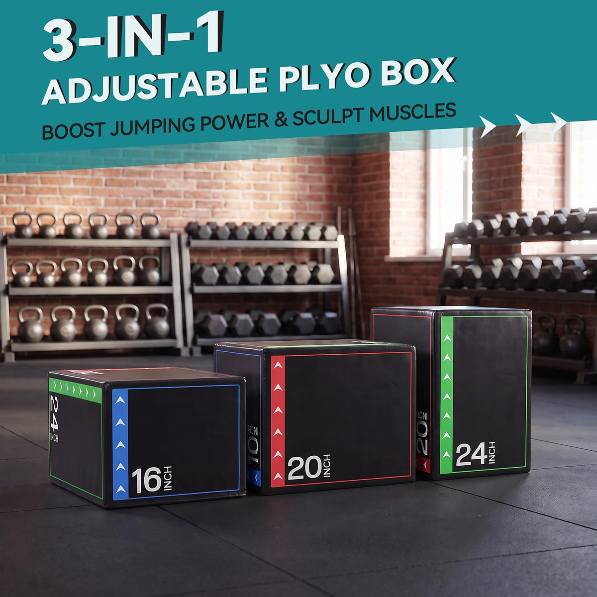 3-in-1 Non-Slip Cushioned Plyometric Jump Box L241138