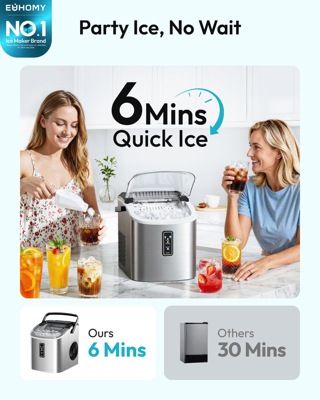 Portable Countertop Ice Maker with Carry Handle and Scoop Z211237