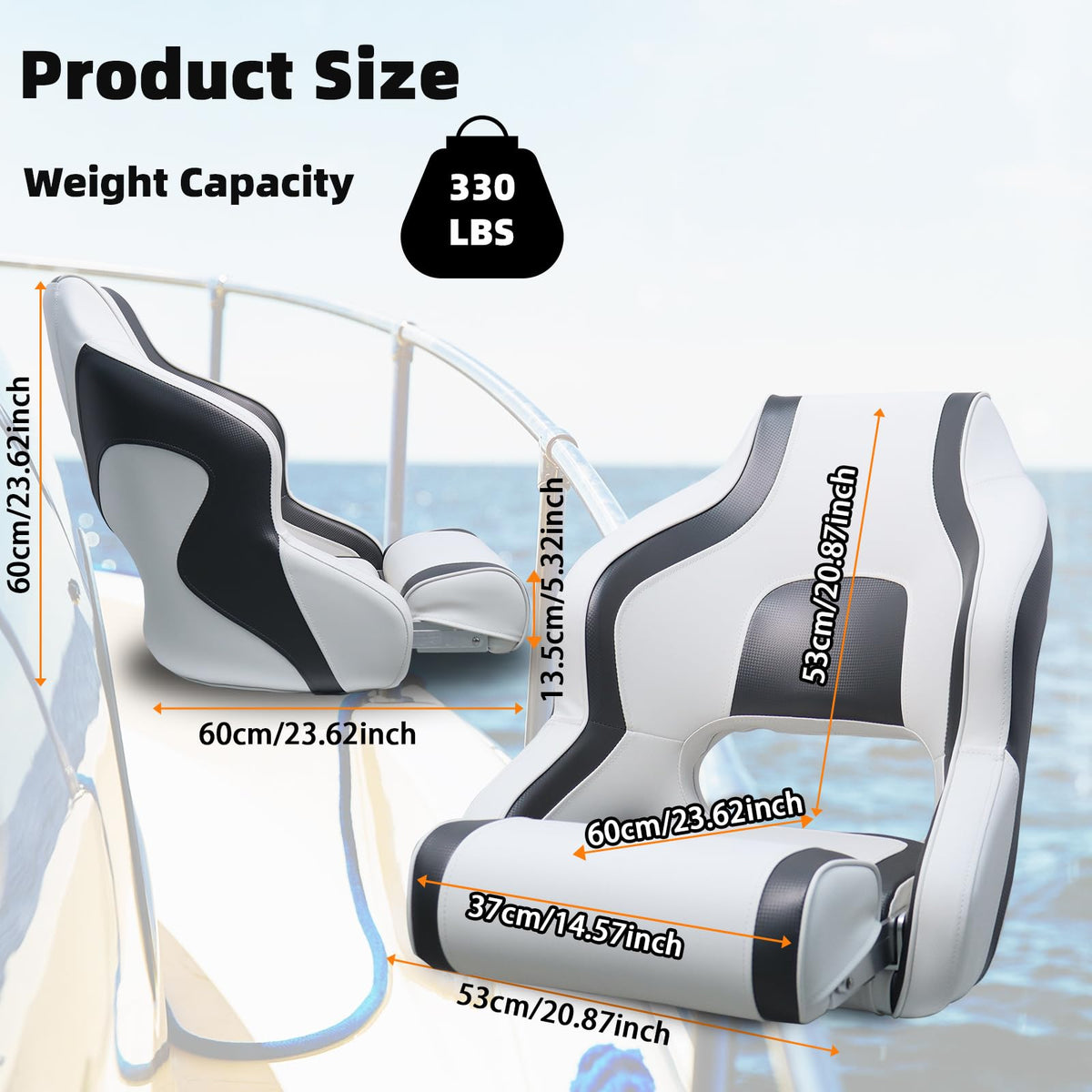 White Black Boat Seat M7222