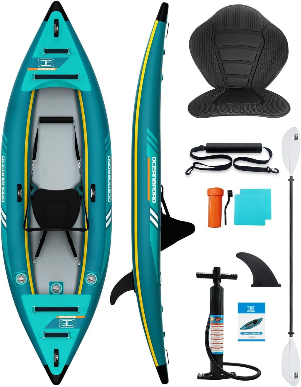 Inflatable Kayak & 90.5in Kayak Paddle J684