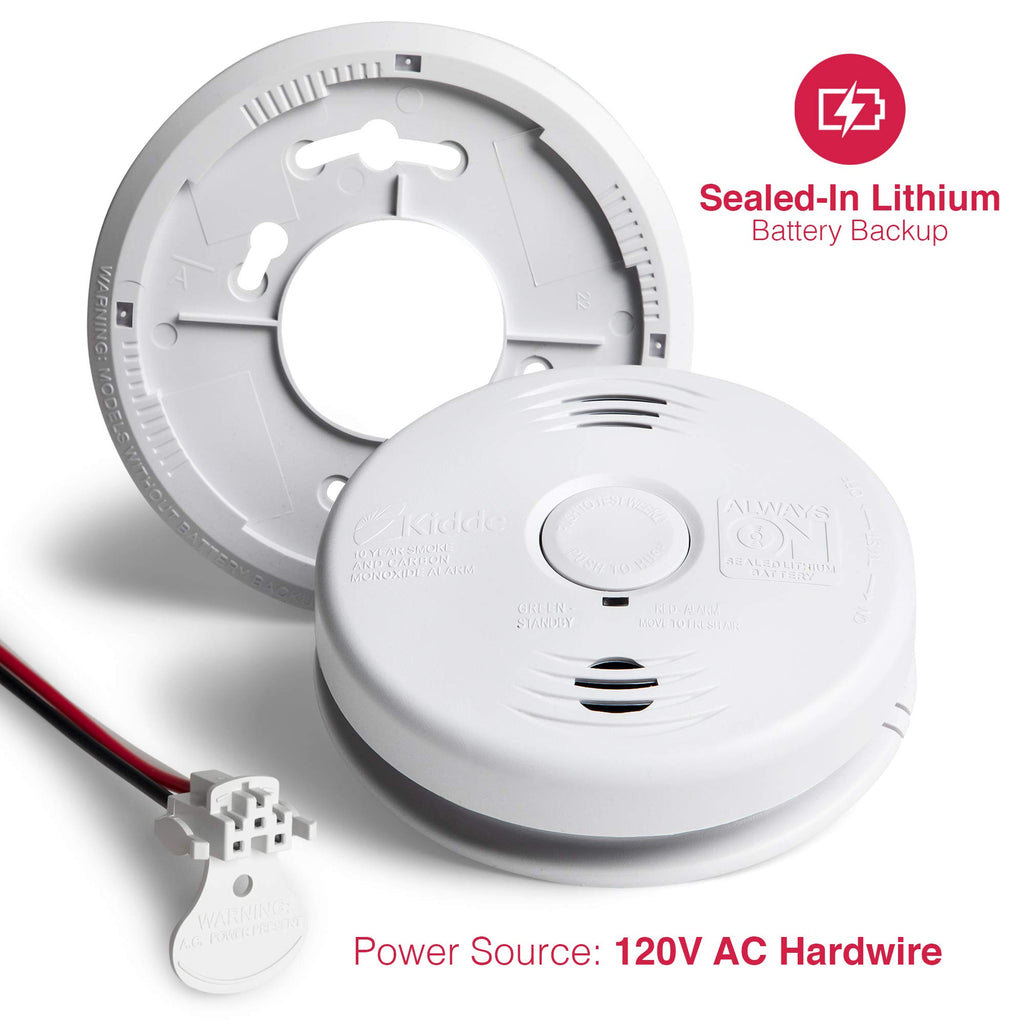 Hardwired Smoke and Carbon Monoxide Detector Alarm with Voice Warning, White U826941