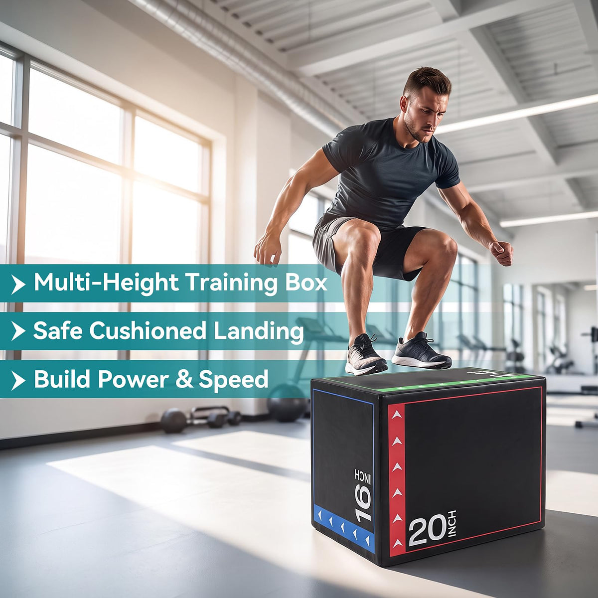 3-in-1 Non-Slip Cushioned Plyometric Jump Box L241138