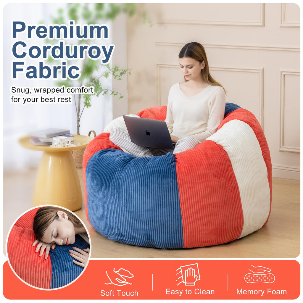 Shredded Foam Bean Bag Chair with Arms Q539733