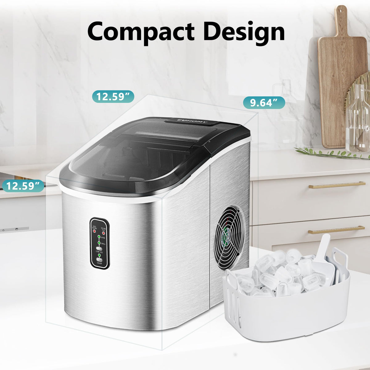 Countertop Ice Maker with Ice Scoop and Basket M48547