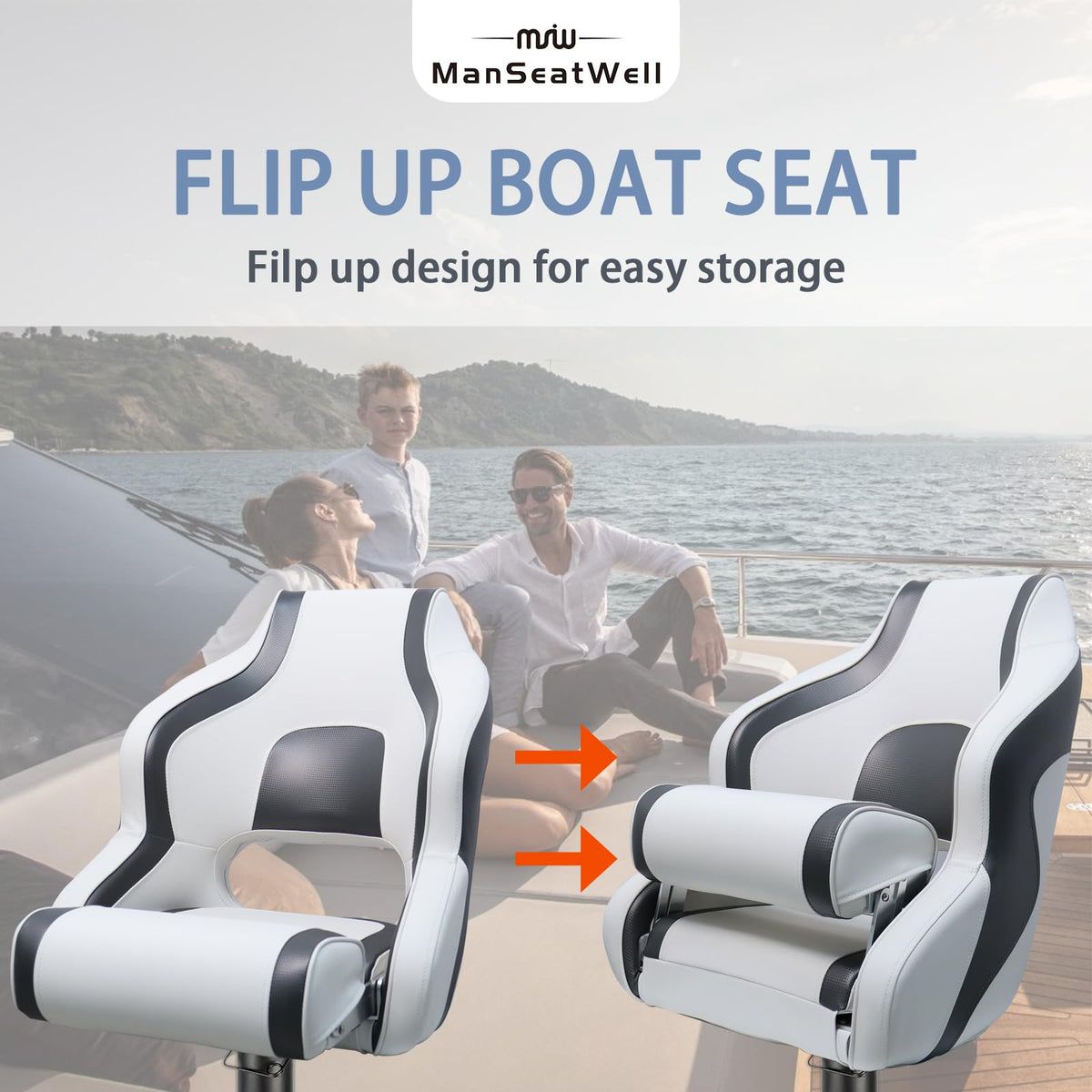White Black Boat Seat M7222