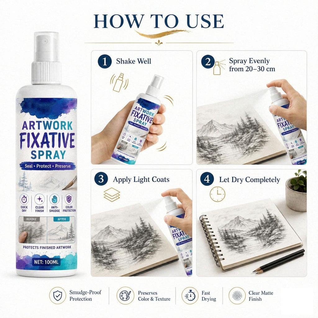 Quick-Dry Smudge-Proof Clear Matte Fixative Spray (7PCS) W17350