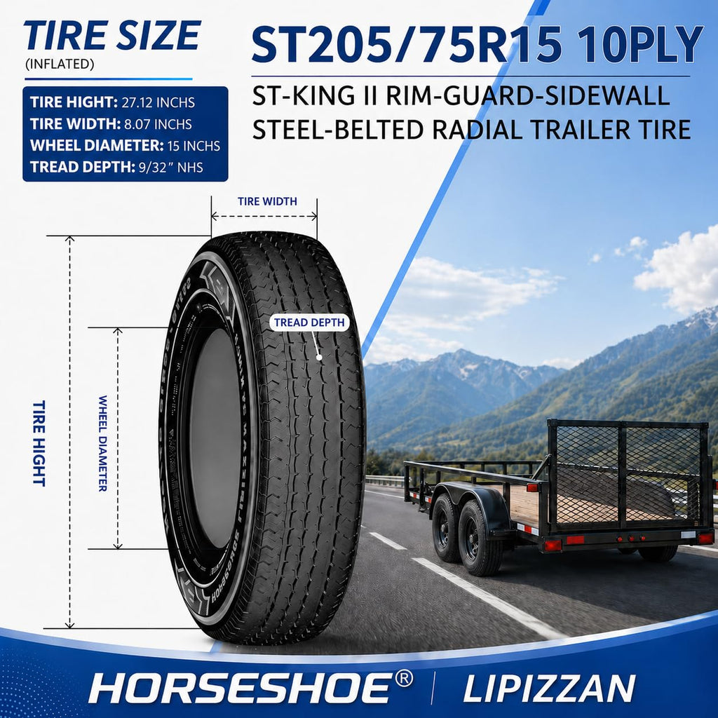 4 ST205/75R15 10PR Steel Belted Radial Trailer Tire X37798