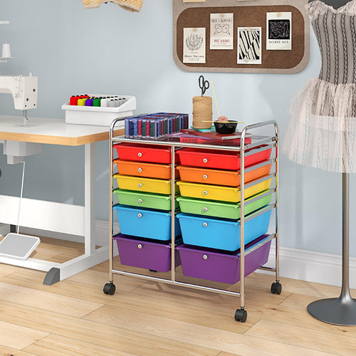 12 Drawer Rolling Storage Cart B718