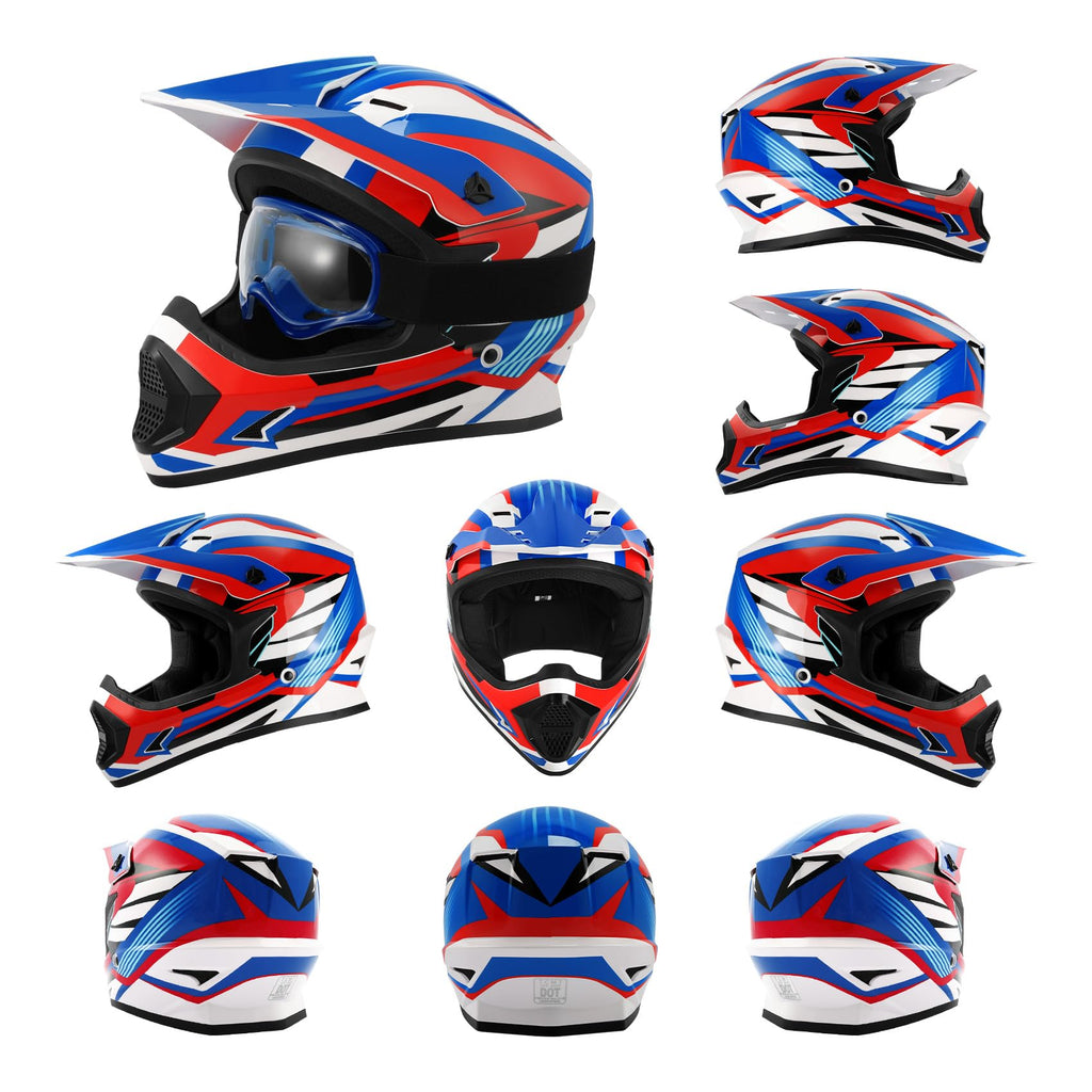 Youth Kids DOT Approved Full Face Motocross Helmet E61352