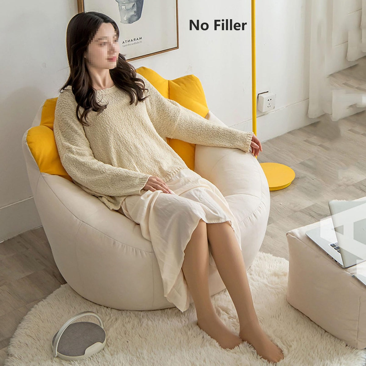 Washable Soft Linen Bean Bag Chair Cover F703226