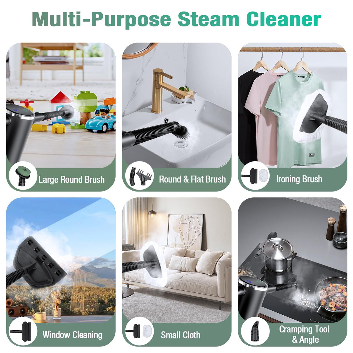 11-in-1 Detachable Handheld Steam Mop P560592